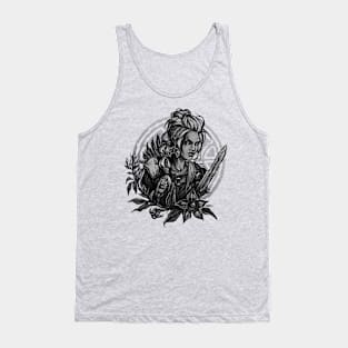 Valkyrie with deadly nightshade - tattoo style Tank Top